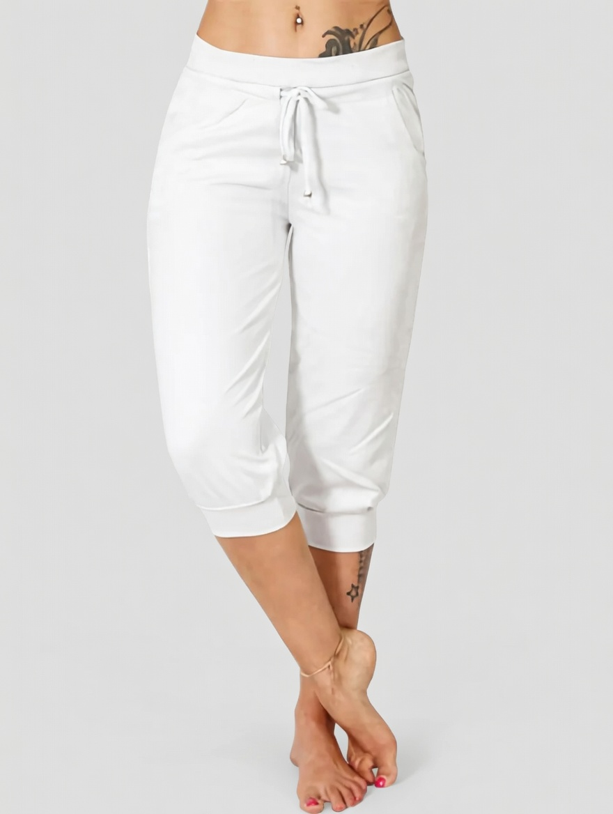 š„Hot Summer Saleš„Womenās Drawstring Capri Pants with Pockets for Casual Comfort Wear